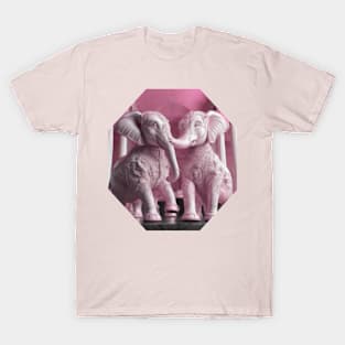 Pink elephant statues T-Shirt